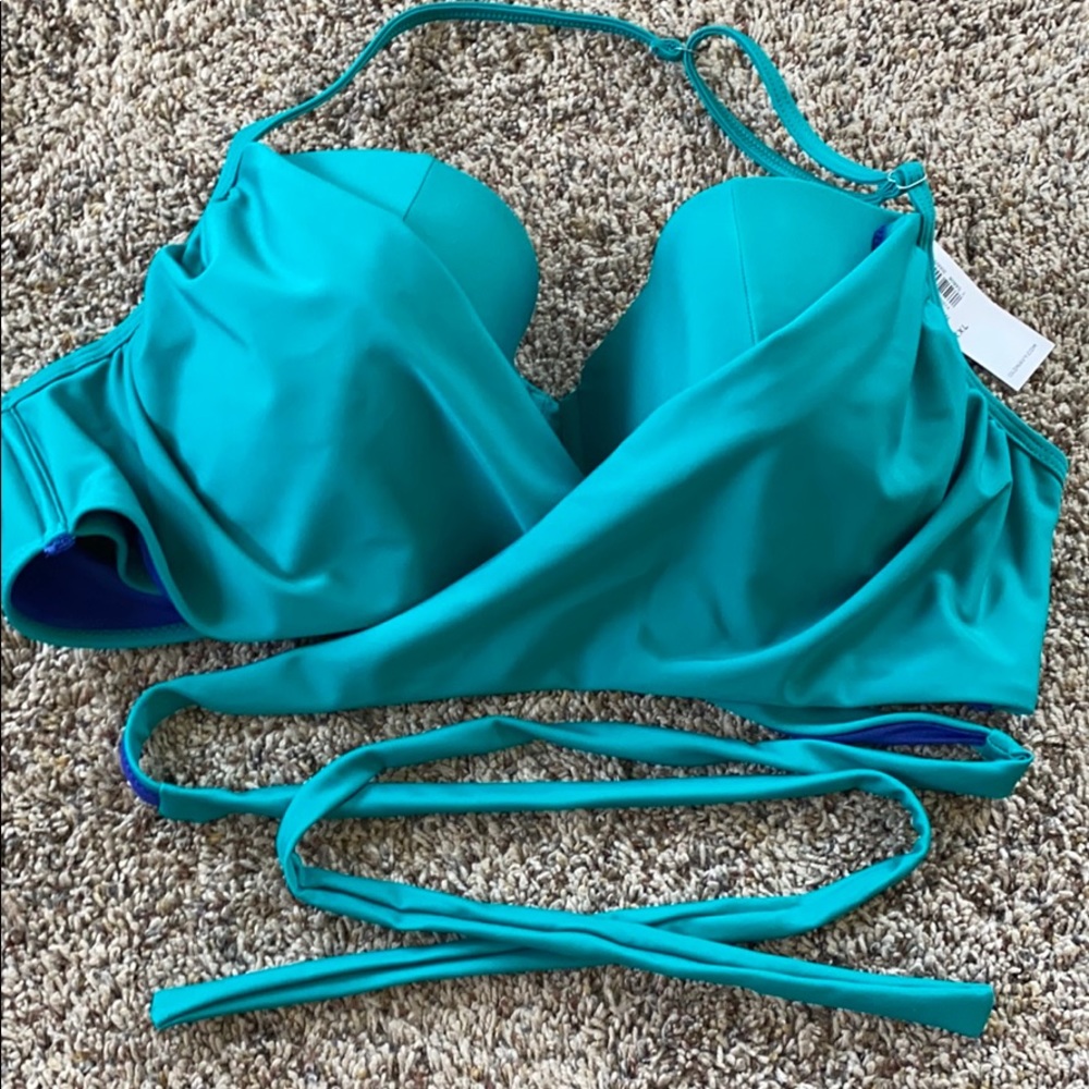 Sea green bathing suit top